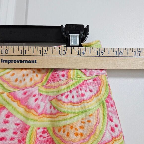 Talbots Watermelon Capri High-Rise Pants Women's 10 (30x18.5) White Pink Green - Picture 5 of 8